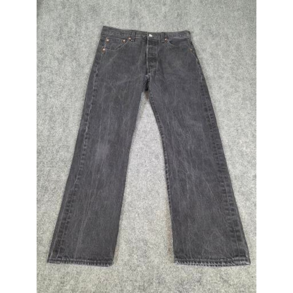 Levis 501 Original Fit Mens Faded Black Straight Leg Button Fly Jeans W33 L30